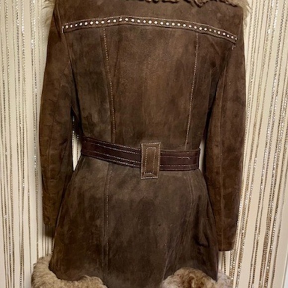 RARE Vintage Suede & Shearling Penny Lane Coat Size: S 4-6 - Picture 3 of 3